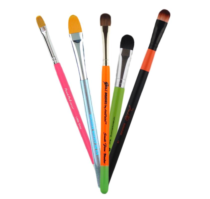 Filbert and Blending Face Painting Brushes