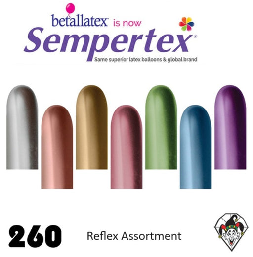 Sempertex Batallatex | Metallic Latex Twisting Balloons - 260S REFLEX  Assortment - 50ct  (57353)