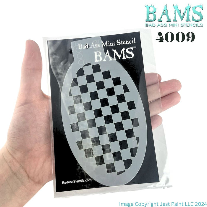 Bad Ass Mini 4009 - Face Painting Stencil  - Checkers