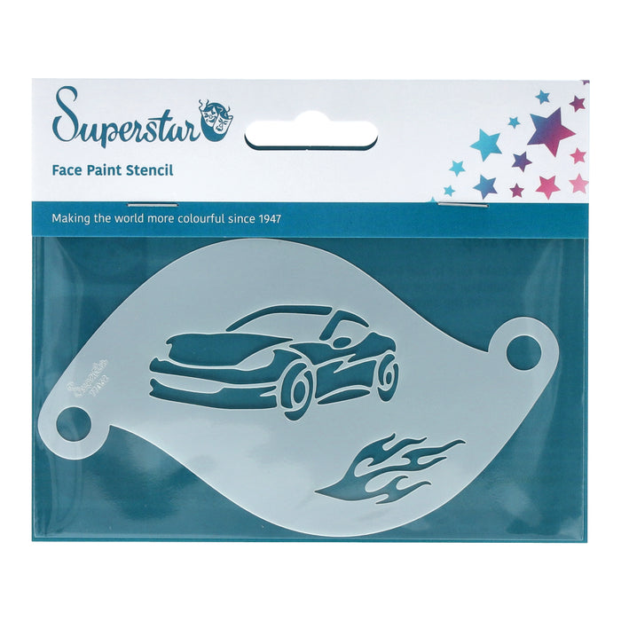 Superstar  | Face Painting Stencil - Sports  Car w/ Flames 77062