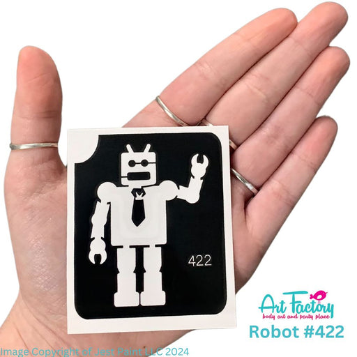Art Factory | Glitter Tattoo Stencil - (422) Robot - 5 Pack    #81