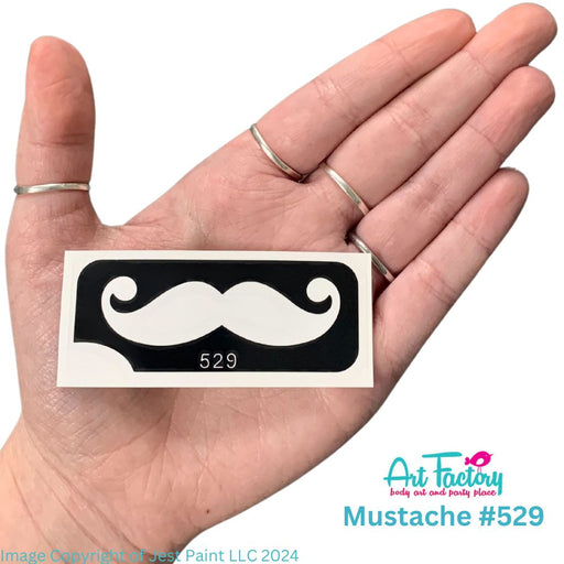 Art Factory | Glitter Tattoo Stencil - (529) Mustache - 5 pack - #65