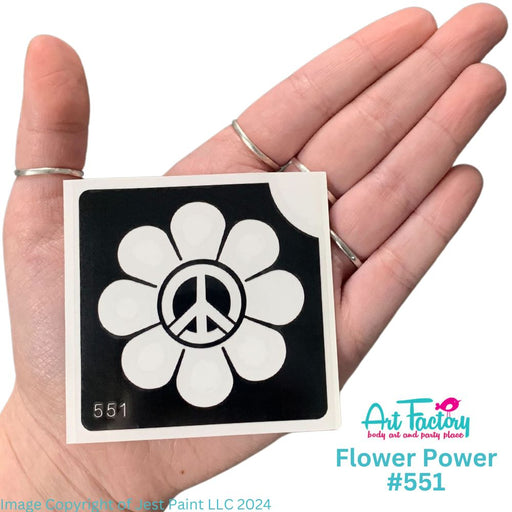 Art Factory | Glitter Tattoo Stencil - (551) Flower Power - 5 Pack - #49