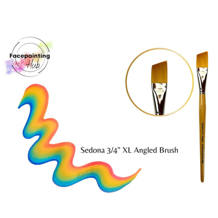 Face Painting Hub  | Face Painting Brush - Long Handle and Long Bristles - SEDONA XL - 3/4" Angle