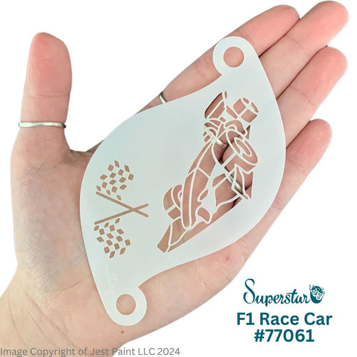 Superstar  | Face Painting Stencil - F1 Race Car w/ Flags 77061
