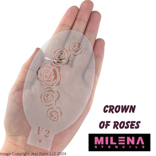 MILENA STENCILS | Face Painting Stencil -  (Crown of Roses)  V2