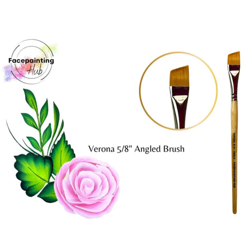Face Painting Hub  | Face Painting Brush - Short Handle and Short Bristles - VERONA - 5/8" Angle