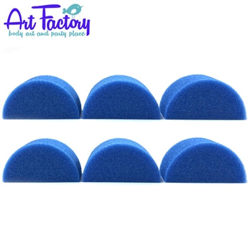 Art Factory | High Density Face Painting Sponges - BLUE Half Circle (6 pieces)
