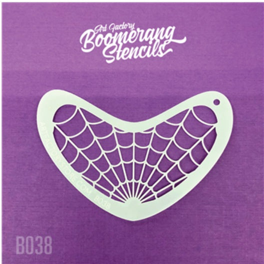 Art Factory | Boomerang Face Painting Stencil - Spiderweb (B038)