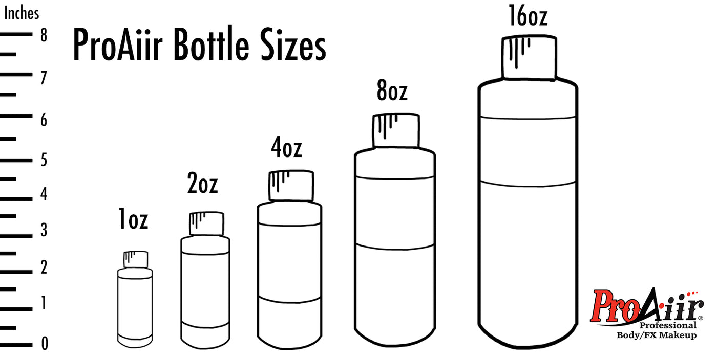 ProAiir Alcohol-Based Hybrid Airbrush Body Paint Set | 6 FLUORESCENT [flo] - 1oz Bottles  #15 (SFX - Non Cosmetic)