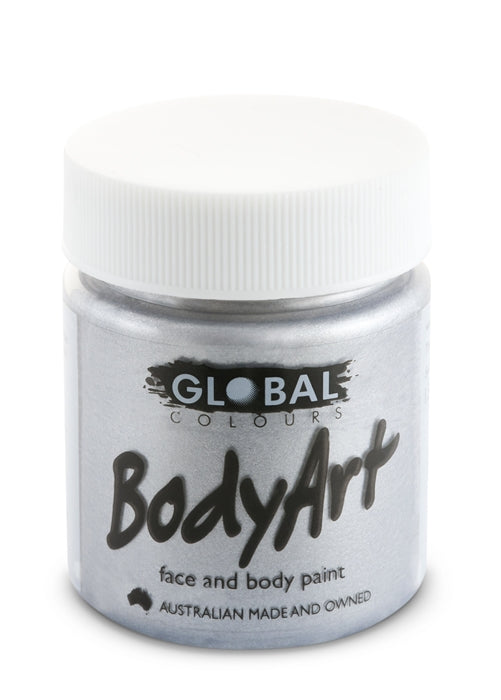 Global Body Art Face Paint - Liquid Silver 45ml