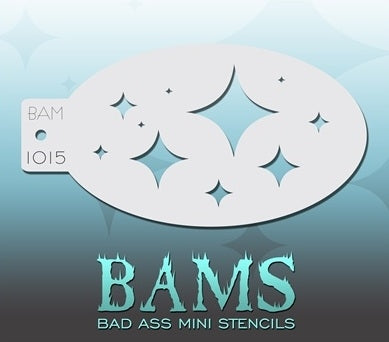 Bad Ass Mini 1015 - Face Painting Stencil - Diamond Stars