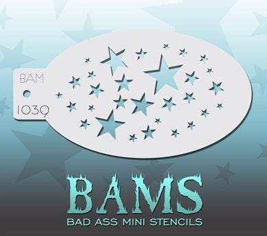 Bad Ass Mini 1039 - Face Painting Stencil - Stars