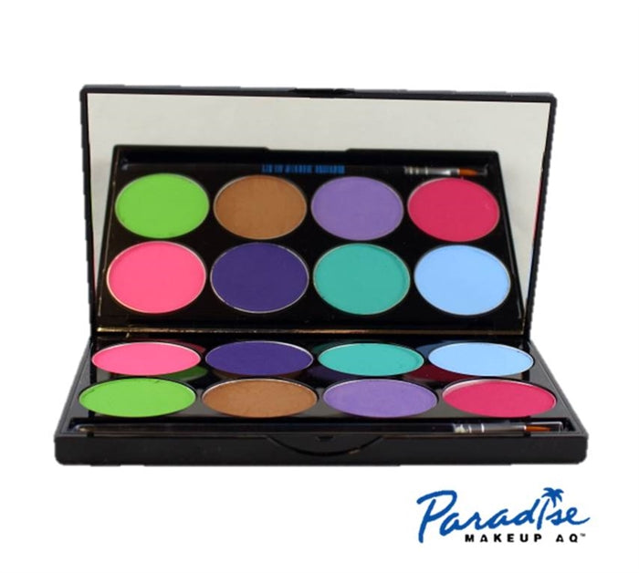 Paradise Face Paint by Mehron | Plastic Case with Mirror - 8 Color PASTEL Palette