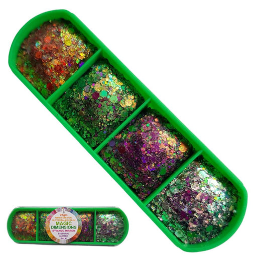 Incendium Arts | Essential Glitter Balm Palette - MAGIC DIMENSIONS - 4 Color Power Pack  (25gr - Case Color May Vary)