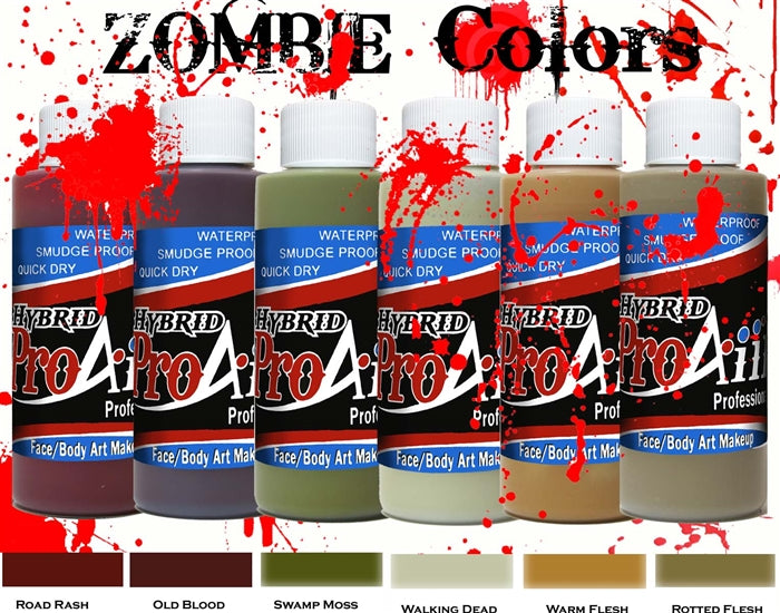 ProAiir Alcohol-Based Hybrid Airbrush Body Paint Set | 6 Colors - ZOMBIE KIT 1 -1oz Bottles  #4