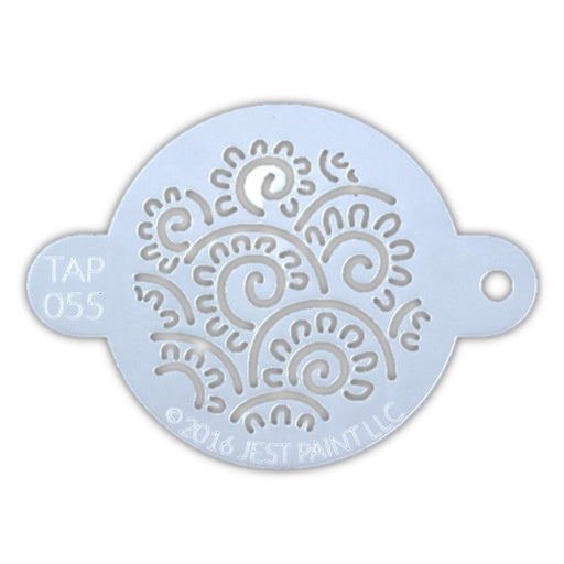 TAP 055 Face Painting Stencil - Henna Floral Swirls