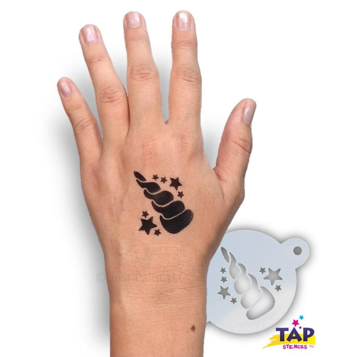 TAP 103 Face Painting Stencil - Unicorn Horn with Stars