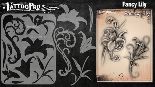 Tattoo Pro 114 - Body Painting Stencil - Fancy Lily