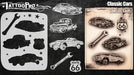 Tattoo Pro 147 - Body Painting Stencil - Classic Cars