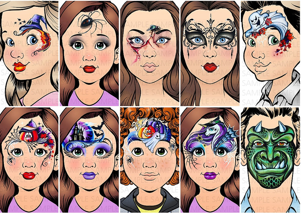 Sparkling Faces | The Ultimate Face Painting Practice Guide - Intricate Halloween Designs by Milena Potekhina