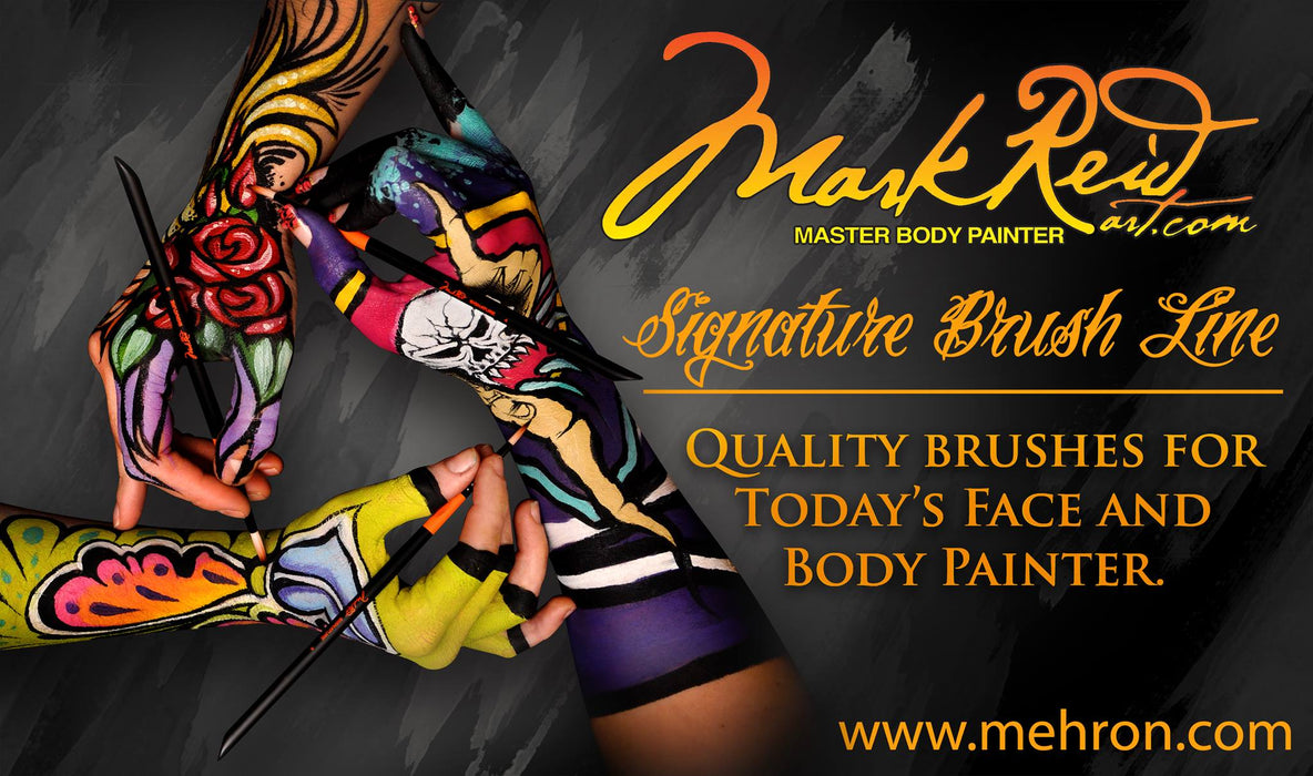 Mehron Face Painting Brush | Mark Reid Signature - Fan Brush 1 1/4" spread (F-20)