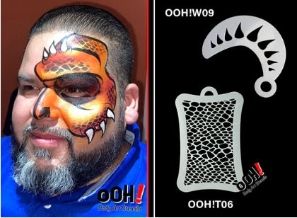 Ooh! Face Painting Stencil | Reptile Skin Texture (T06)