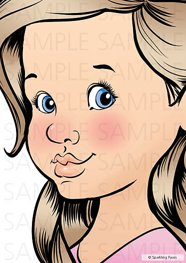 Sparkling Faces | Face Painting Practice Board - NEW 3/4 Angle - Little Mia