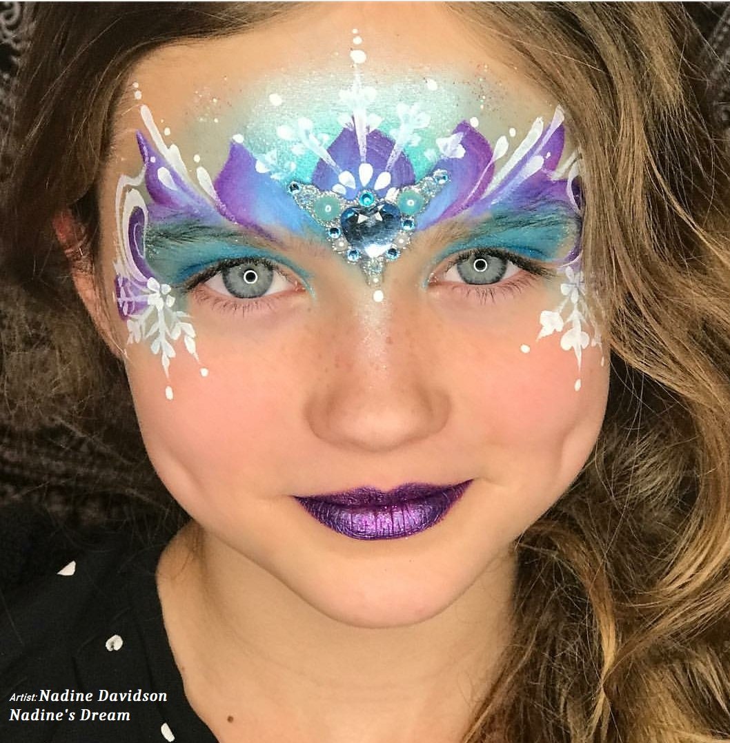 Diva Face Painting Stencil - Forehead Flower Power