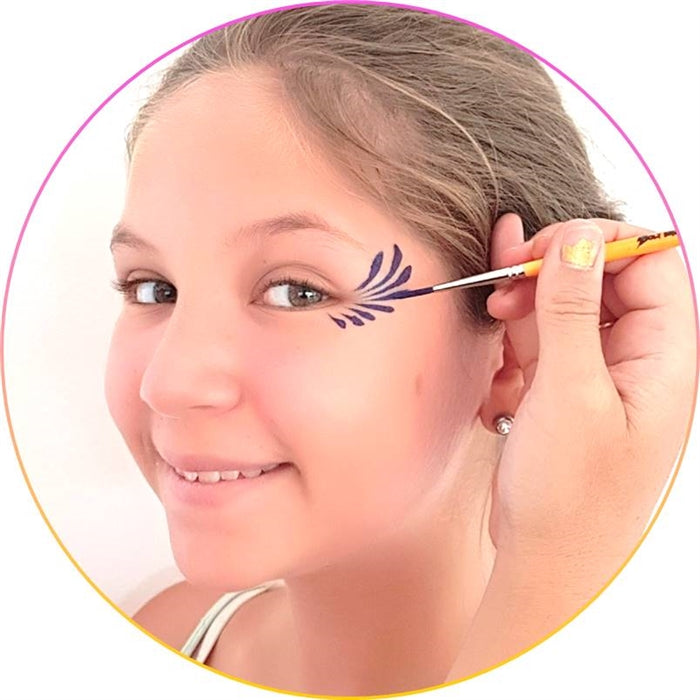 How to Face Paint - Step 6: Thin to Thick Face Painting Lines — Jest Paint  - Face Paint Store
