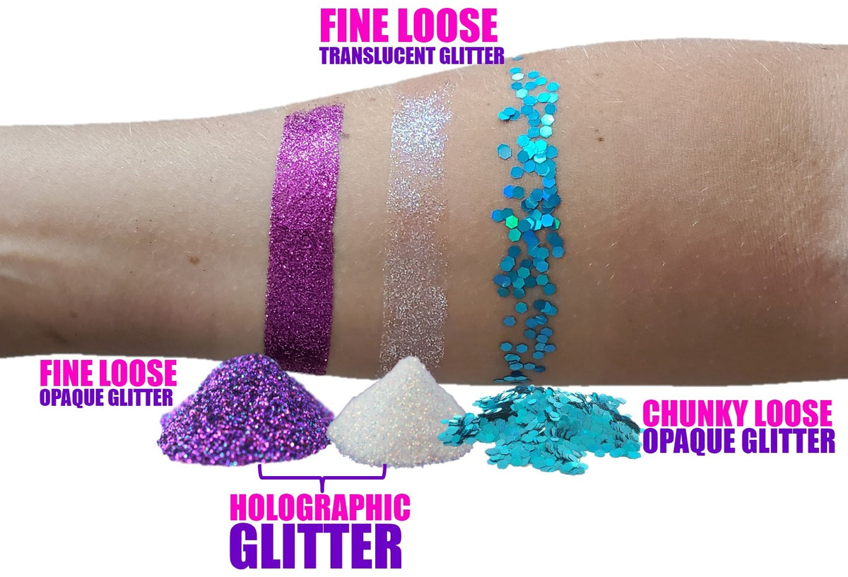 Chunky Glitter  Cosmetic grade glitter, Glitter makeup, Glitter