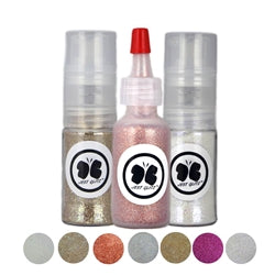 Kryvaline Face Painting Body Glitter Dust Set with Gold, Silver, Iridescent in 15 ml Reusable Spray Bottles Super Fine Safe for Children and Environment