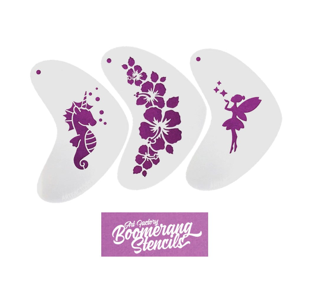 BOOMERANG - Face Painting Stencils by the Art Factory