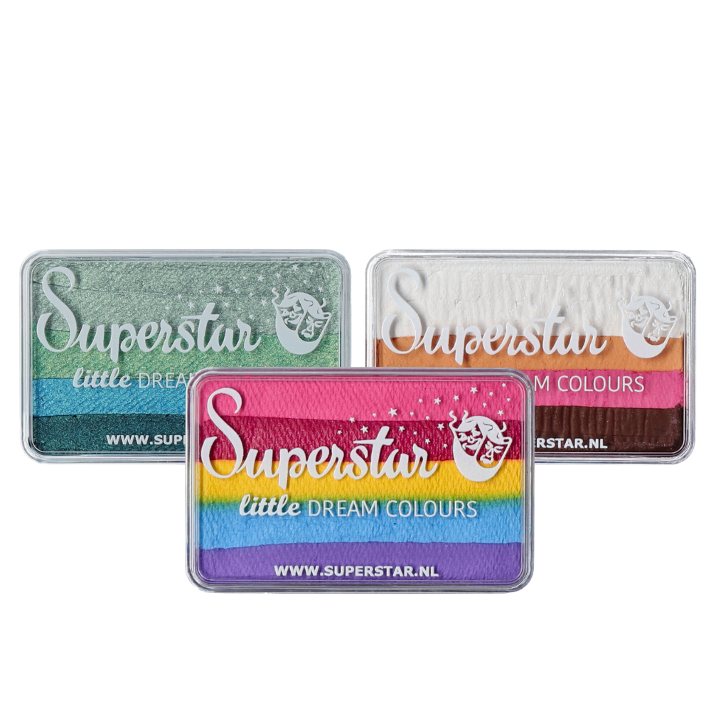 Superstar Face Paint  Aqua Face and Body Painting Palette - 12 colours DUO  SHIMMER- AND PASTEL COLOURS - The Paint and Party Place