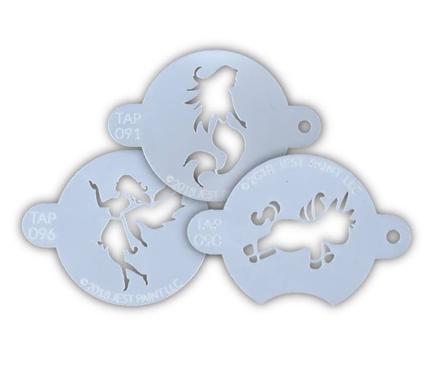 PK | FRISBEE Face Painting Stencil - NEW Mylar - Mermaids and Unicorns - C5