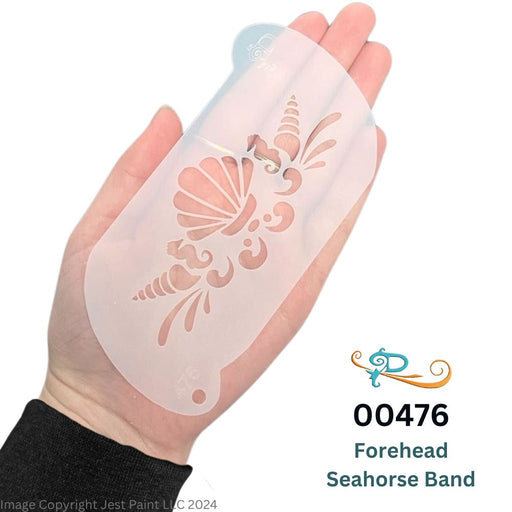 Diva Stencils | Face Painting Stencil | Forehead Seahorse Band (00476)