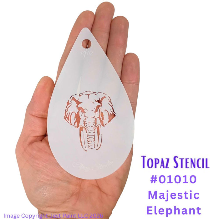 Topaz Stencils | Face Painting Stencil -  Majestic Elephant (01010)
