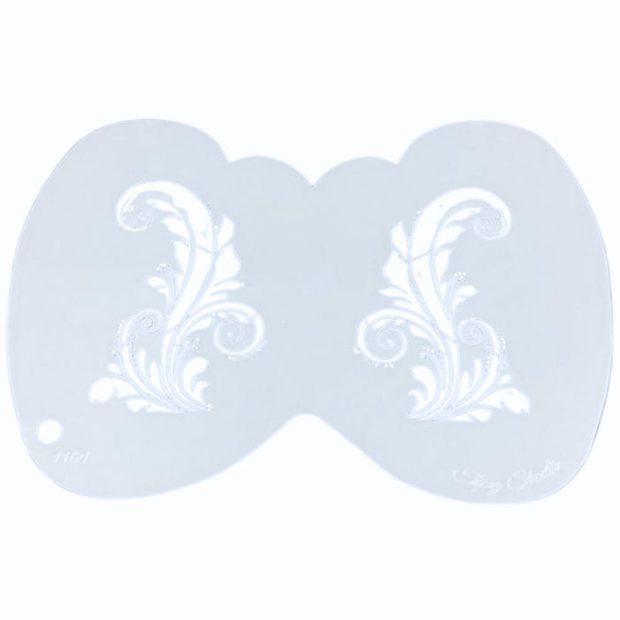 Topaz Stencils | Face Painting Stencil - Tamina's Flourish Flutter Eye (01101)