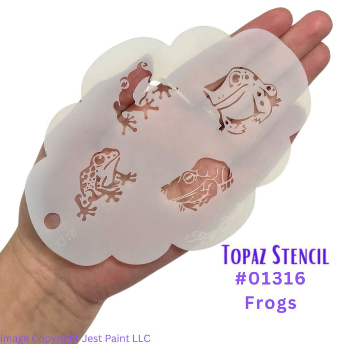 Topaz Stencils | Face Painting Stencil -  Frogs (01316)