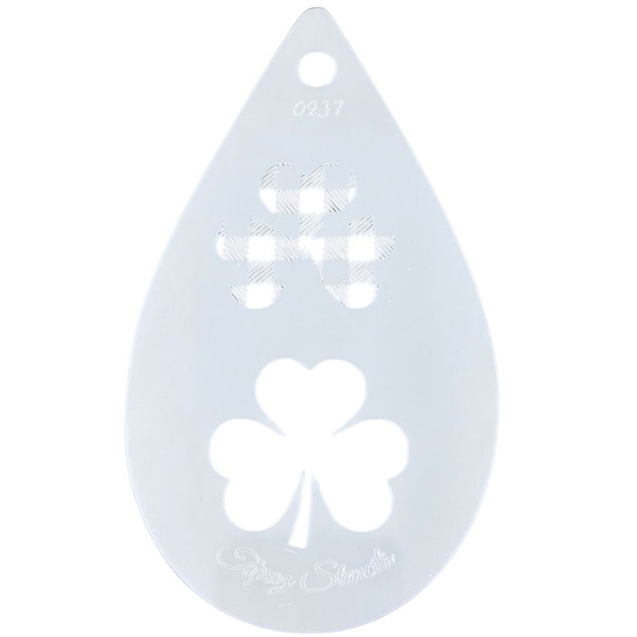 Topaz Stencils | Face Painting Stencil - Shamrock Plaid (0237)