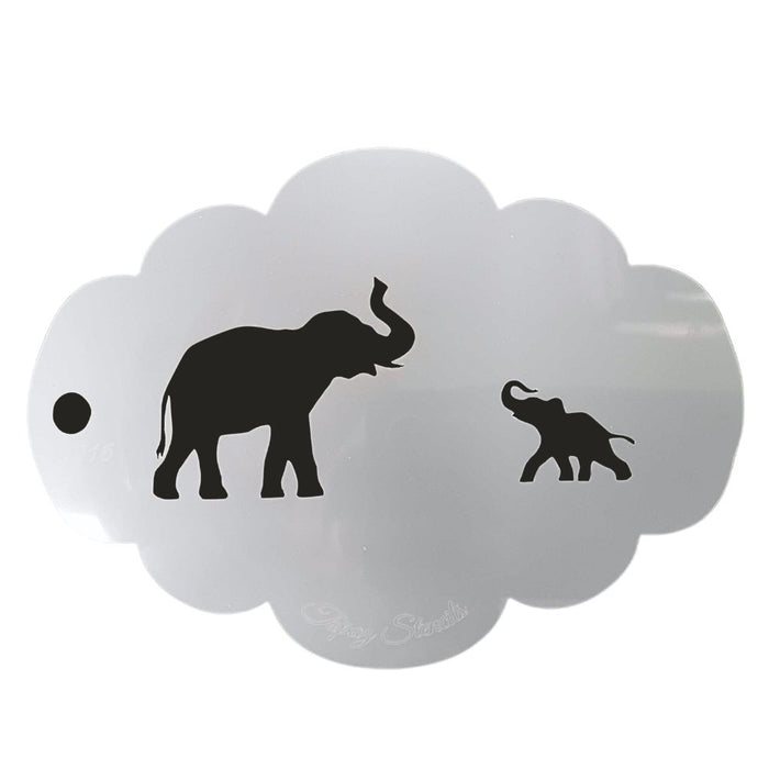 Topaz Stencils | Face Painting Stencil -  Elephants (01716)