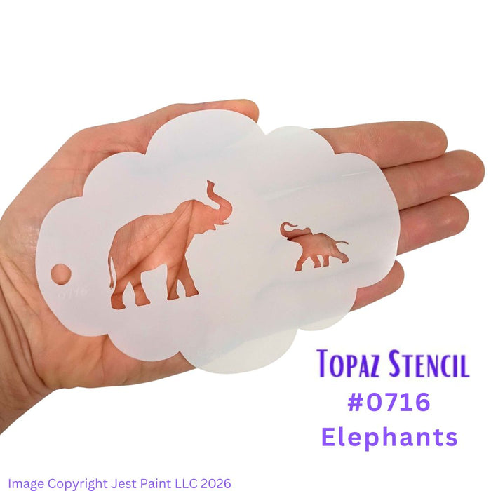 Topaz Stencils | Face Painting Stencil -  Elephants (01716)