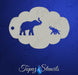 Topaz Stencils | Face Painting Stencil -  Elephants (01716)