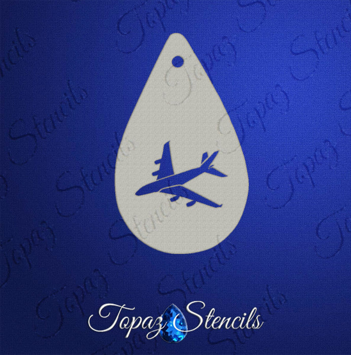 Topaz Stencils | Face Painting Stencil - Airplane (0746)