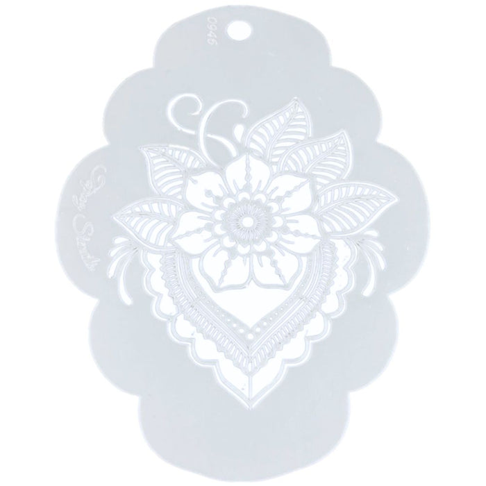 Topaz Stencils | Face Painting Stencil - Henna Flower - Flora  (0946)