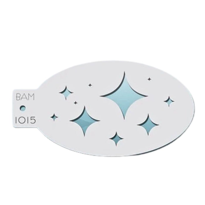Bad Ass Mini 1015 - Face Painting Stencil - Diamond Stars