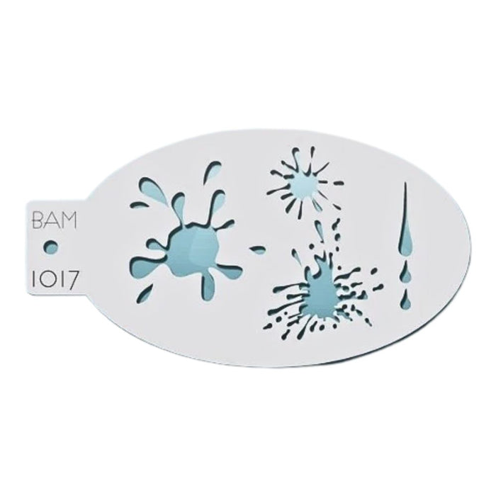 Bad Ass Mini 1017 - Face Painting Stencil  - Paint / Blood Splatters