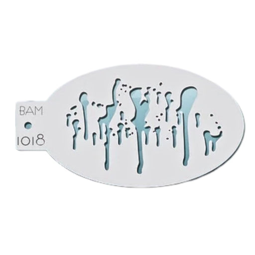 Bad Ass Mini 1018 - Face Painting Stencil  - Paint / Blood Drips