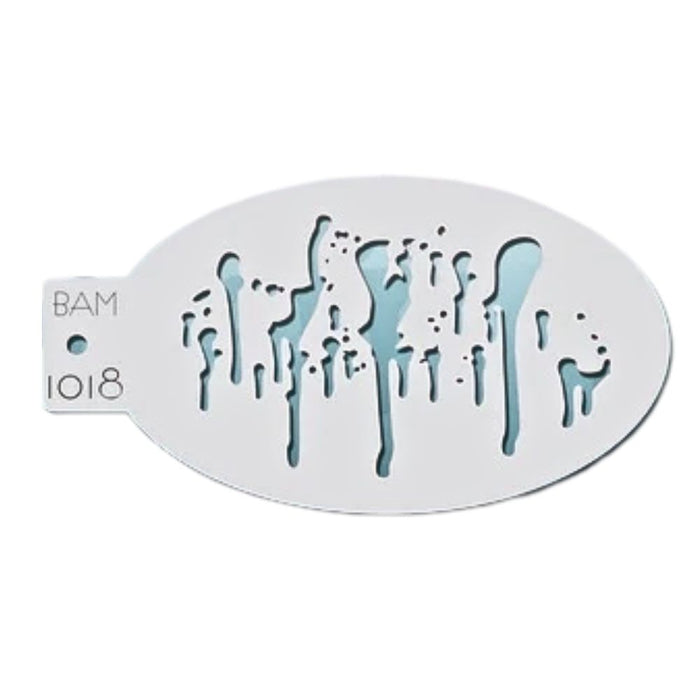 Bad Ass Mini 1018 - Face Painting Stencil  - Paint / Blood Drips