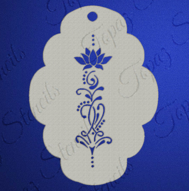 Topaz Stencils | Face Painting Stencil - Henna Flower - Monica (01029)